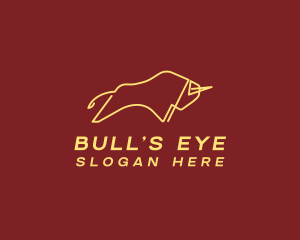 Bull - Minimalist Golden Bull logo design