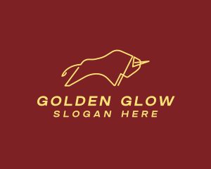 Golden - Minimalist Golden Bull logo design