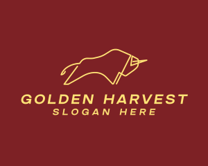 Golden - Minimalist Golden Bull logo design