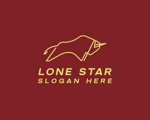 Minimalist Golden Bull logo design