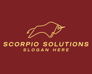 Minimalist Golden Bull logo design