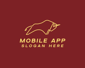 Vip - Minimalist Golden Bull logo design