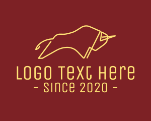 Aggressive - Minimalist Golden Bull logo design