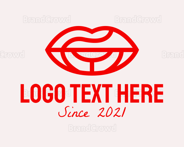 Red Lipstick Makeup Logo