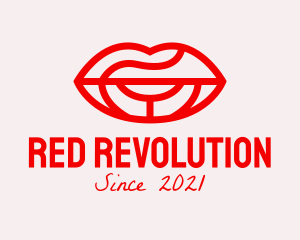 Red Lipstick Makeup logo design