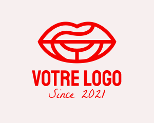Erotic - Red Lipstick Makeup logo design