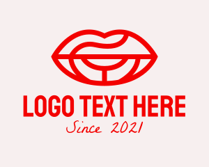 Lipstick - Red Lipstick Makeup logo design