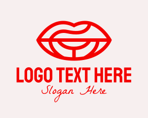 Red Lipstick Makeup Logo