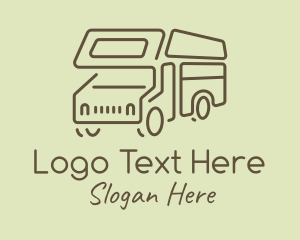 Campervan - Brown Travel Campervan logo design