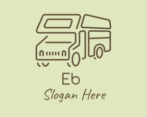 Transportation - Brown Travel Campervan logo design