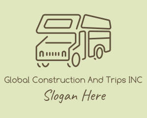 Brown Travel Campervan logo design