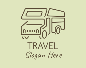 Brown Travel Campervan logo design