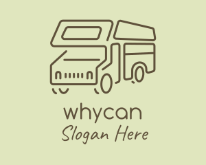 Delivery Truck - Brown Travel Campervan logo design