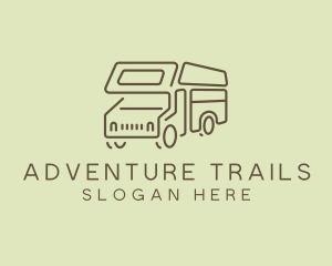 Brown Travel Campervan logo design