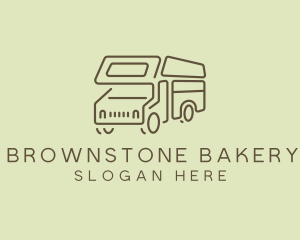 Brown Travel Campervan logo design