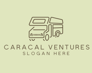 Brown Travel Campervan logo design