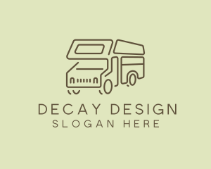 Brown Travel Campervan logo design