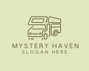 Brown Travel Campervan logo design