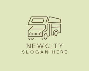 Brown Travel Campervan logo design