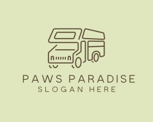 Brown Travel Campervan logo design