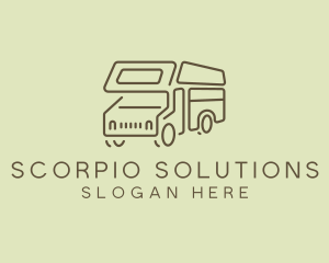 Brown Travel Campervan logo design