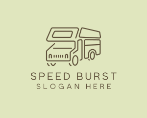 Brown Travel Campervan logo design