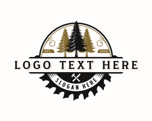 Hammer - Pine Tree Saw Carpentry logo design