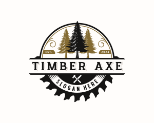 Pine Tree Saw Carpentry logo design