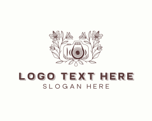 Vlog - Floral Camera Studio logo design