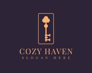 Inn - Clover Hotel Key logo design