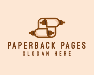 Bookstore - Publishing Writer Scroll logo design