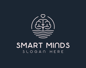 Brain Mind Tree Psychologist logo design