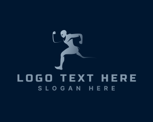 Training - Running Athlete Man logo design