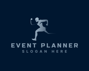 Training - Running Athlete Man logo design