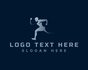 Race - Running Athlete Man logo design