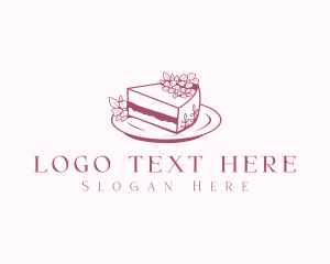 Sweets - Sliced Floral Cake logo design