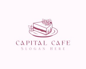 Sliced Floral Cake logo design