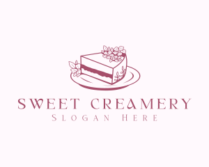 Sliced Floral Cake logo design