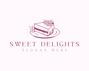 Sliced Floral Cake logo design