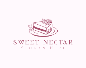 Sliced Floral Cake logo design