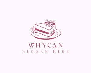 Patisserie - Sliced Floral Cake logo design