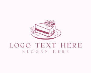 Sliced Floral Cake Logo