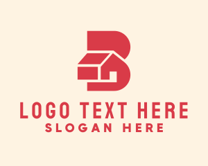 Property Developer - Red House Letter B logo design
