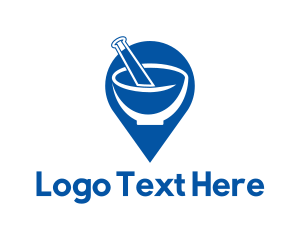 Mortar & Pestle Location Pin Logo