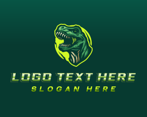 Ferocious - Roaring T-rex Gaming logo design