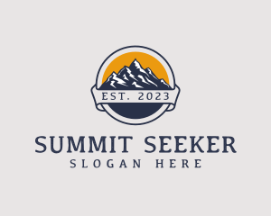 Mountaineering Hiking Summit logo design