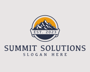 Mountaineering Hiking Summit logo design