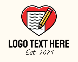 Valentine - Love Letter Writing logo design