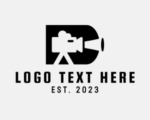 Film Studio - Video Camera Letter D logo design