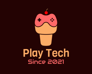 Gamepad - Cherry Game Controller Cone logo design